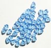 50 10x8mm Transparent Light Sapphire Leaf Beads